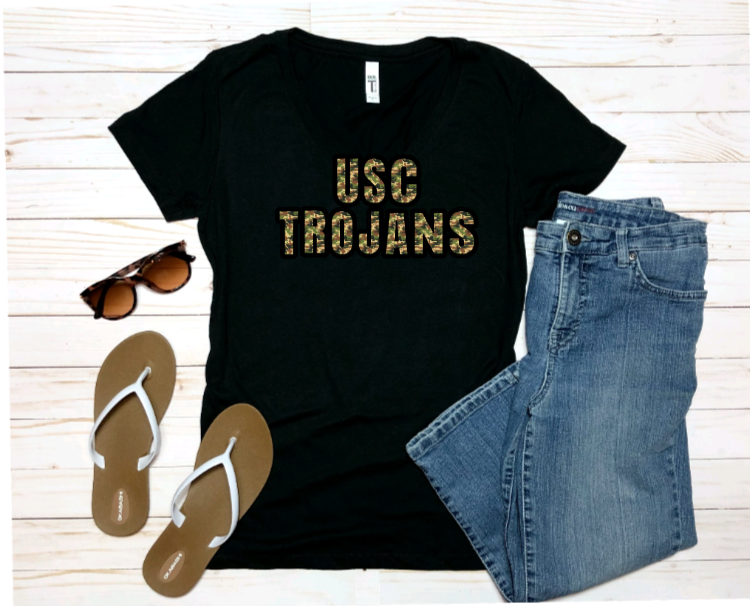 Trojans |USC Trojans Camo Football Tshirt, Sweatshirt, or Hoody